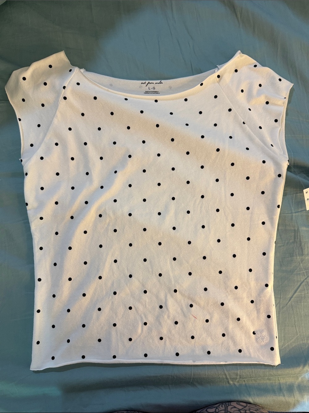 Urban Outfitters White Short Sleeve Polka Dot Tee